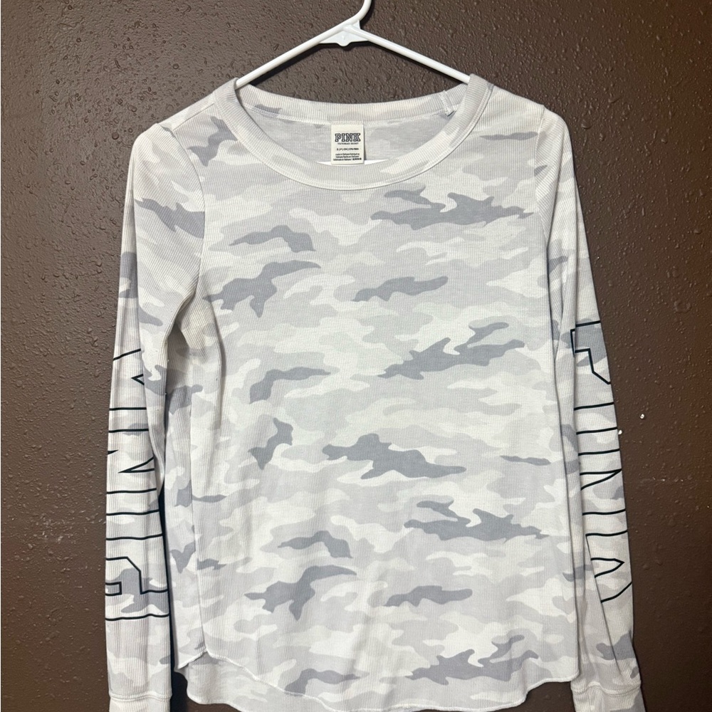 $5 for $20 item: PINK Victoria's Secret Gray Camo Long Sleeve Tee